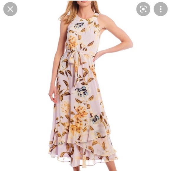 Calvin Klein Dresses Calvin Klein Lavender Chiffon Floral Print